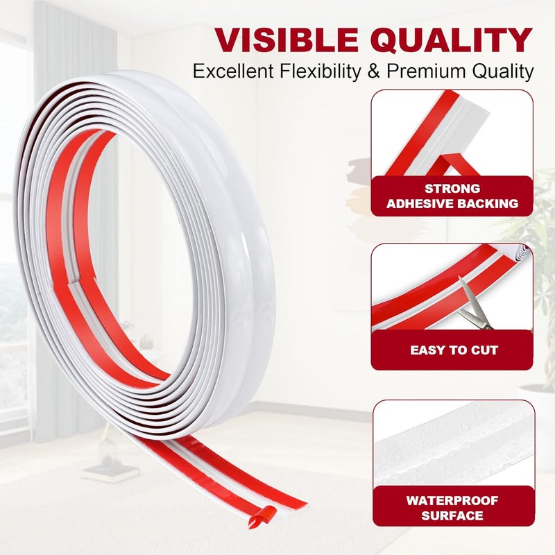 Kikerike Flexible Wall Corner Protector 08 in x 10 Ft White - Image 3