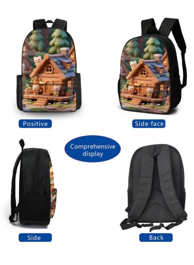 [Super new special offer] Cartoon theme bag three-piece set | double-shoulder + hand-held + storage pen bag | gift self-use good-looking - 1205  - Image 3