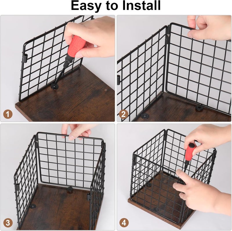 CAPHONT Coffee Pod Holder Basket, Coffee Holder Organizer with Wooden Base Sturdy Coffees Pod Holder Organizer for Kitchen Counter and Office Desktop (Square Grid) - Image 4