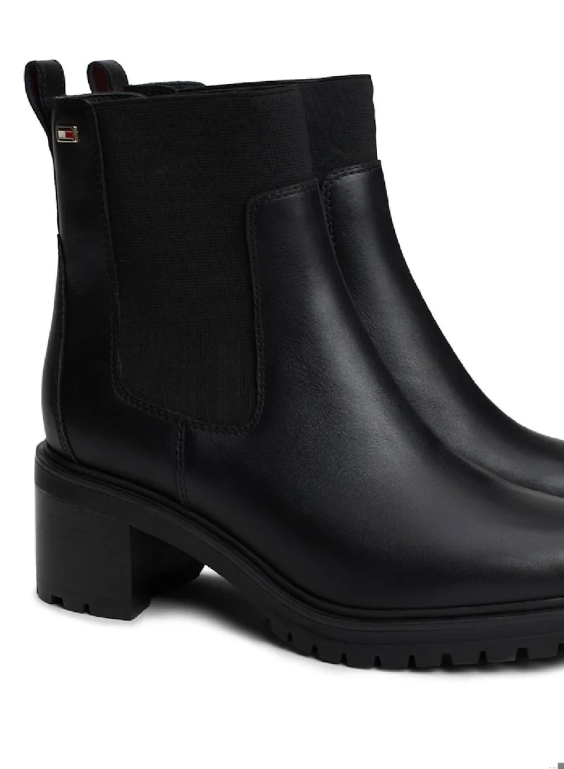 TOMMY HILFIGER Enamel Flag Leather Cleat Chelsea Boots