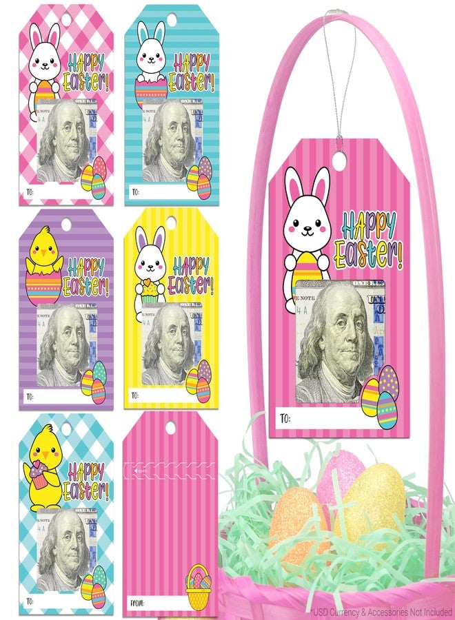 ZipGifts Zip-Open Money Holder Ornaments/Tags w/Clear Plastic Windows & Hang Strings - Easter | Cash & Gift Card | 6 Pack - Image 1