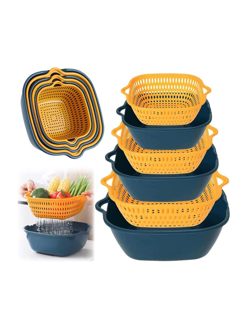 Arabest Colander Strainer Drainer for Food Drain Bowl Set Best Kitchen Accessories for Fruit Veggies Rice Pasta Straining Strainer-6pcs  - Image 1