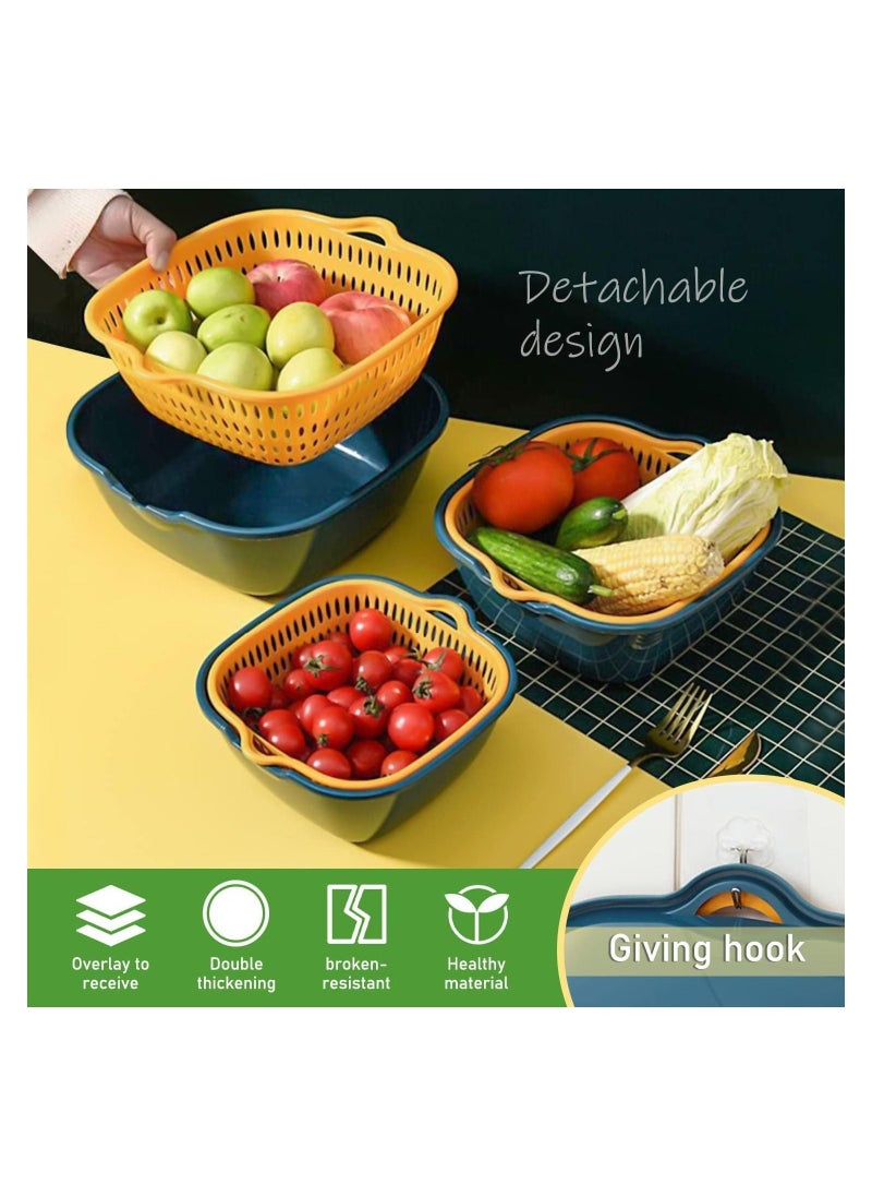 Arabest Colander Strainer Drainer for Food Drain Bowl Set Best Kitchen Accessories for Fruit Veggies Rice Pasta Straining Strainer-6pcs  - Image 5