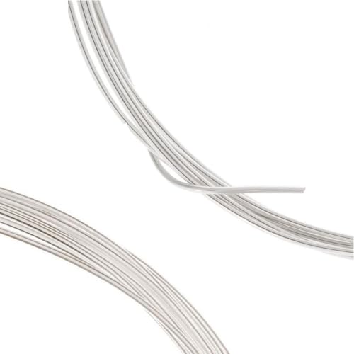 Adabele 5 Feet Authentic Sterling Silver Jewelry Wire Half Hard Round Beading Wire (0.5mm/24 Gauge) Hypoallergenic Nickel Free for DIY Craft Jewelry Making SS282-0.5 - Image 1