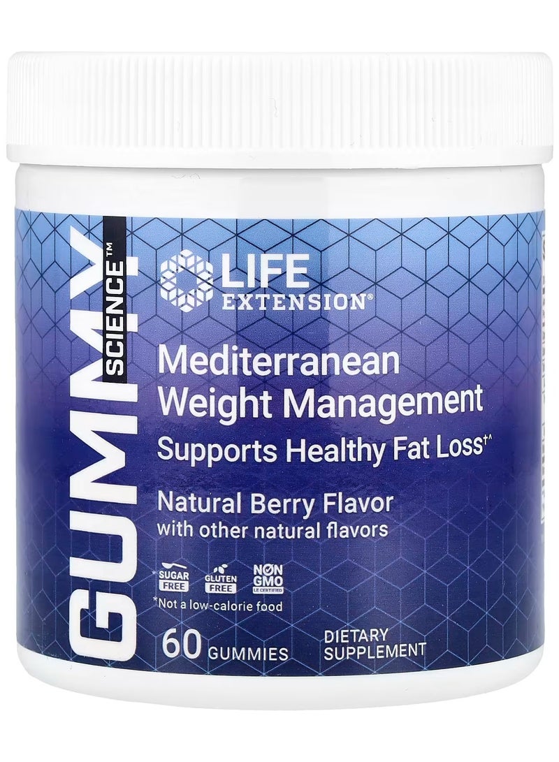 Life Extension, Gummy Science™, Mediterranean Weight Management, Natural Berry, 60 Gummies - Image 1