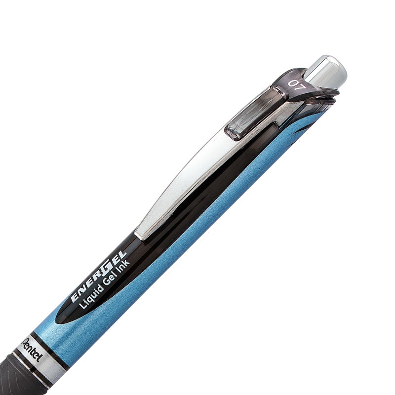 Pentel EnerGel RTX Retractable Liquid Gel Pen, (0.7mm), Medium Line, Needle Tip, Black Ink, Pack of 3 (BLN77BP3A) - Image 2