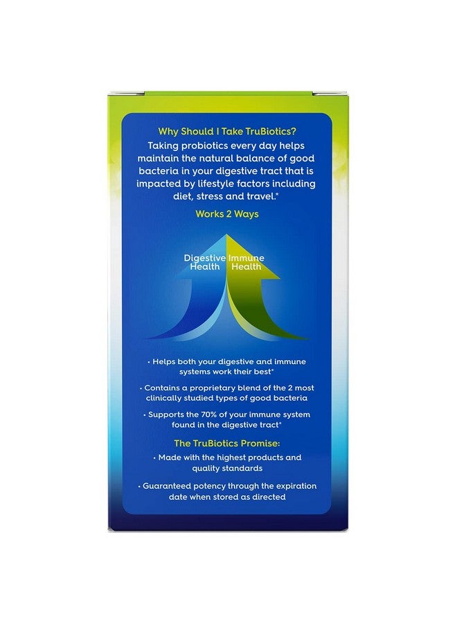 TruBiotics Probiotics For Women & Men Digestive & Immune Health Supports Regularity & Helps Relieve Minor Abdominal Discomfort Gas & Bloating 2 Clinically Studied Probiotic Strains 30 Capsules - Image 5