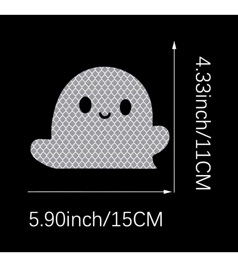 Orange Ghost Pattern Car Door Warning Reflective Stickers For All Cars Motorcycles - Image 2