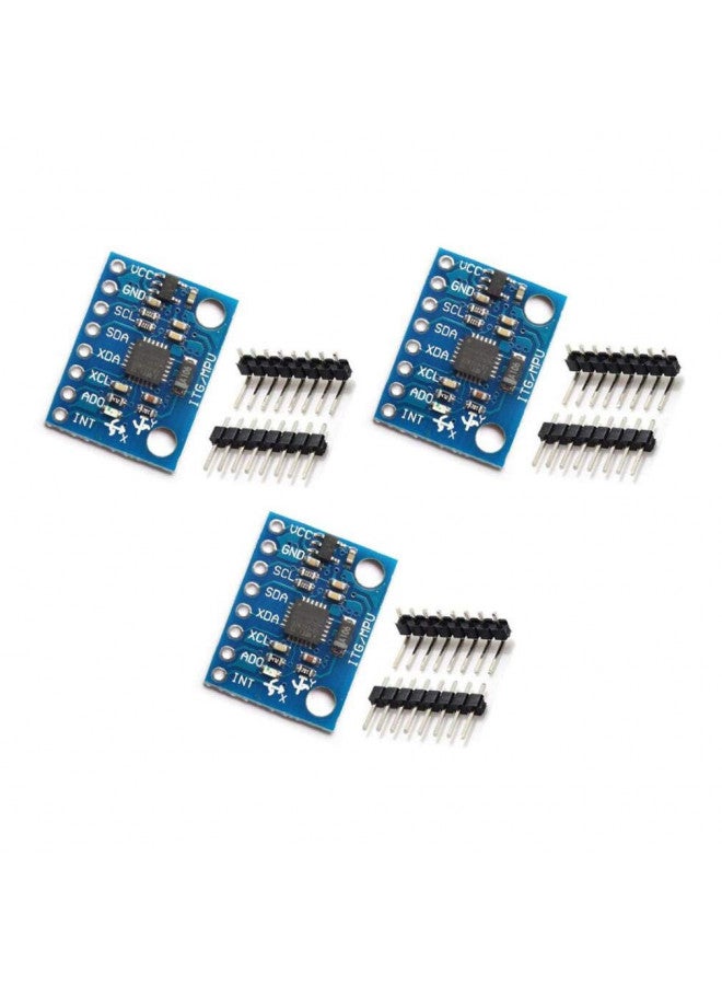 HiLetgo 3pcs GY-521 MPU-6050 MPU6050 3 Axis Accelerometer Gyroscope Module 6 DOF 6-axis Accelerometer Gyroscope Sensor Module 16 Bit AD Converter Data Output IIC I2C for Arduino