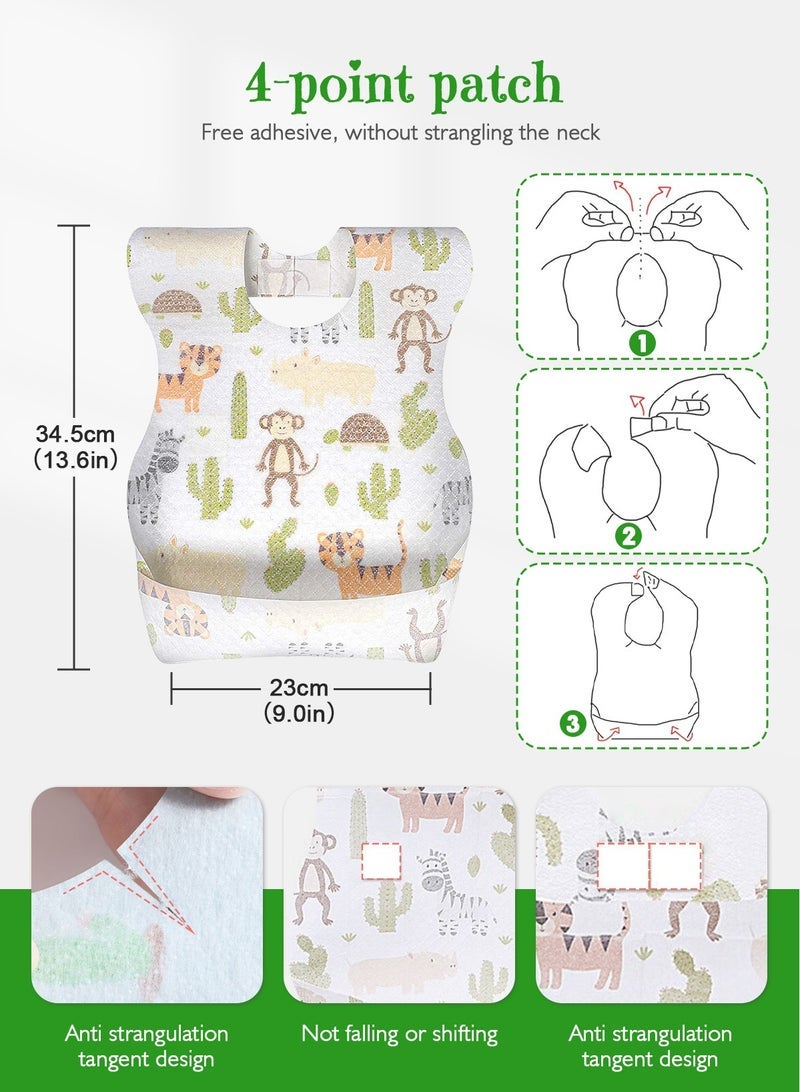 URbazaar 40-Pcs Disposable Baby Bibs for Feeding Drooling – Travel Bibs for Baby  Absorbent + Leakproof Disposable Bibs Baby - Image 2