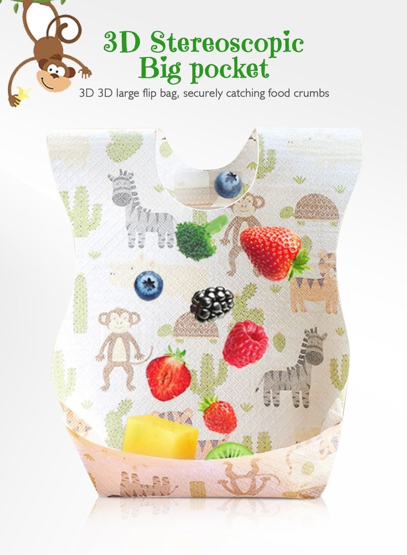 URbazaar 40-Pcs Disposable Baby Bibs for Feeding Drooling – Travel Bibs for Baby  Absorbent + Leakproof Disposable Bibs Baby - Image 4