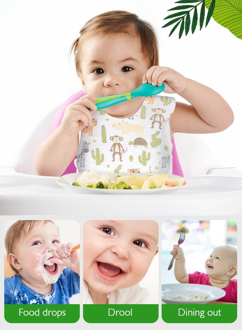 URbazaar 40-Pcs Disposable Baby Bibs for Feeding Drooling – Travel Bibs for Baby  Absorbent + Leakproof Disposable Bibs Baby - Image 5
