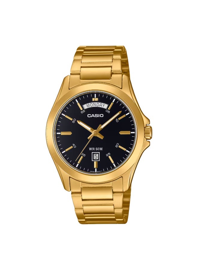 كاسيو ساعة كاسيو MTP-1370G-1A للرجال أنالوج بسوار من الفولاذ المقاوم للصدأ باللون الذهبي - Image 1