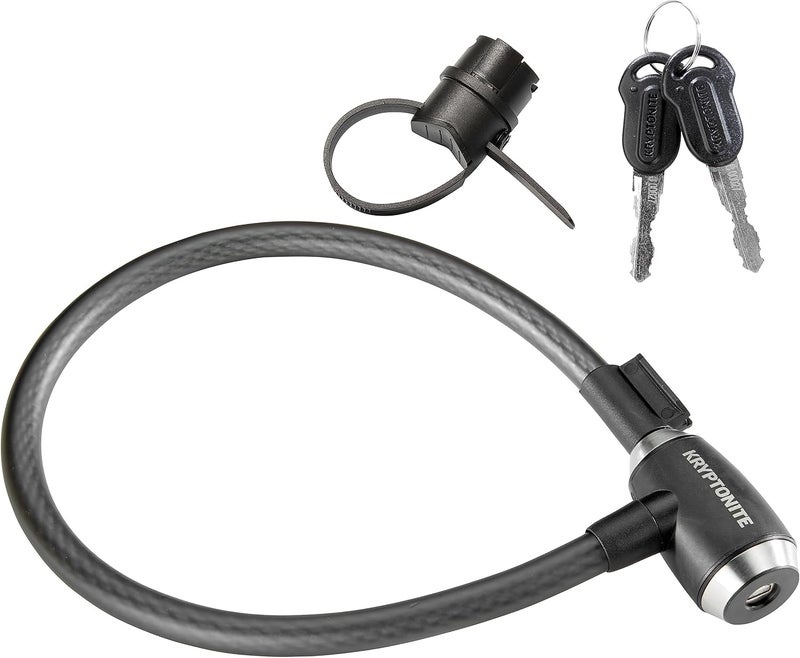 Kryptonite KryptoFlex Bike Lock Cable, 2FT/6FT Long 15mm Thick Heavy Duty Braided Steel Cable Anti-Theft Security Lock for Outdoor Equipment, Combination/Key Bike Lock - Image 1