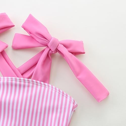 Bibimom Baby Girl Swimsuit 6-9 Months Pink Stripe Tankini Infant Travel Beach Swimwear - Image 4