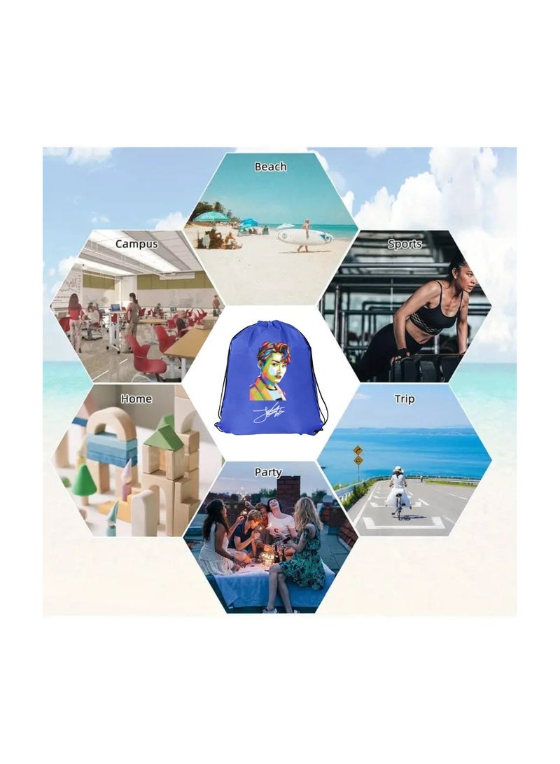 Pack Of 3 Drawstring Bags With BTS Design For Boys And Girls-Durable Sports Backpack For Kids,Great For School And Everyday Use,Lightweight With BTS Design For Everyday Use - Image 4