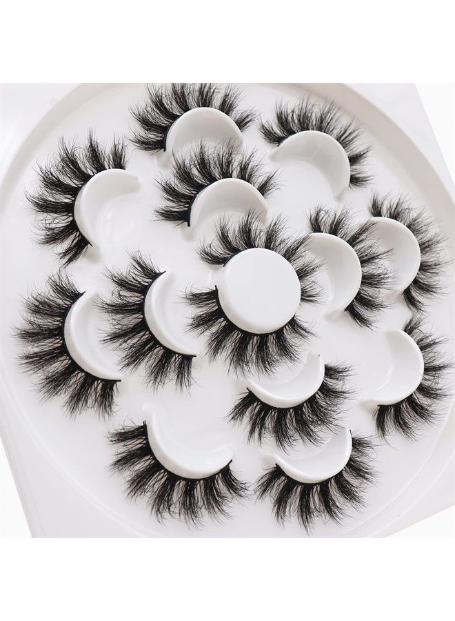 Veleasha Lashes Pack 7 Pairs Mink Lashes Look 20mm Fluffy False Eyelashes Wispy Volume 8D Eye Lashes Vegan Fake Eyelashes | Cat Eye - Image 4