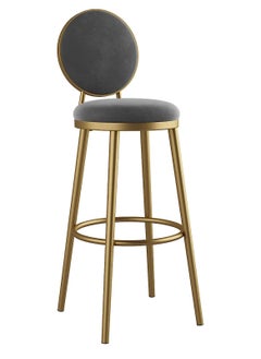 DubaiGallery NORDIC BAR CHAIR LIGHT LUXURY HOME ISLAND GOLDEN BAR STOOL MODERN MINIMALIST HIGH CHAIR BAR CHAIR BACK BAR STOOL  - Image 1