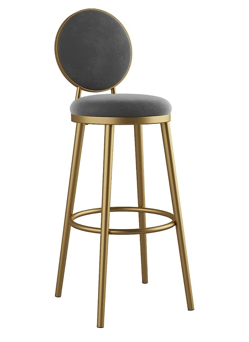 DubaiGallery NORDIC BAR CHAIR LIGHT LUXURY HOME ISLAND GOLDEN BAR STOOL MODERN MINIMALIST HIGH CHAIR BAR CHAIR BACK BAR STOOL  - Image 1