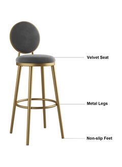 DubaiGallery NORDIC BAR CHAIR LIGHT LUXURY HOME ISLAND GOLDEN BAR STOOL MODERN MINIMALIST HIGH CHAIR BAR CHAIR BACK BAR STOOL  - Image 2