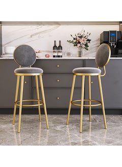 DubaiGallery NORDIC BAR CHAIR LIGHT LUXURY HOME ISLAND GOLDEN BAR STOOL MODERN MINIMALIST HIGH CHAIR BAR CHAIR BACK BAR STOOL  - Image 3