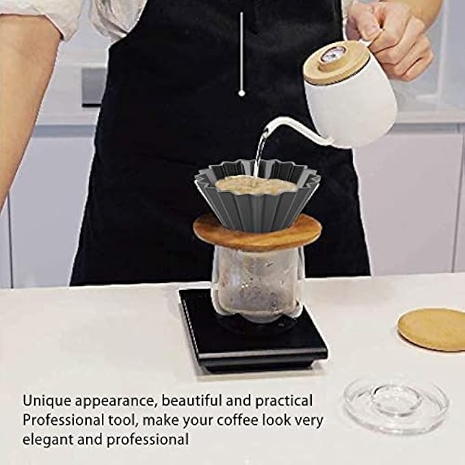 MXGZ Pour Over Coffee Dripper Reusable Portable Resin Coffee Filter With Origami Cone Design Smooth Drip Coffee Brewing Filter Cone Coffee Filter Holder For Camping Office - Image 4
