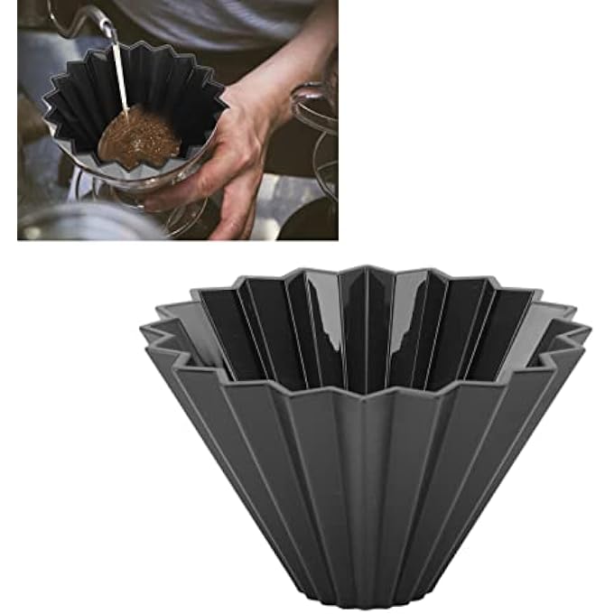 MXGZ Pour Over Coffee Dripper Reusable Portable Resin Coffee Filter With Origami Cone Design Smooth Drip Coffee Brewing Filter Cone Coffee Filter Holder For Camping Office - Image 5