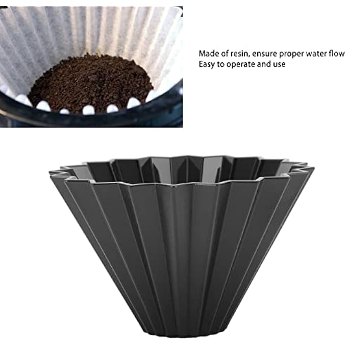 MXGZ Pour Over Coffee Dripper Reusable Portable Resin Coffee Filter With Origami Cone Design Smooth Drip Coffee Brewing Filter Cone Coffee Filter Holder For Camping Office - Image 3