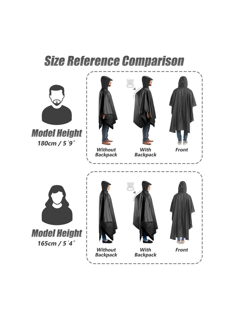 Arabest - Waterproof Poncho Adult, Lightweight Reusable Rain Poncho Adult Waterproof for Outdoor Hiking Camping Cycling Traveling Waterproof Raincoat with Emergency Grommet Corners - Image 1