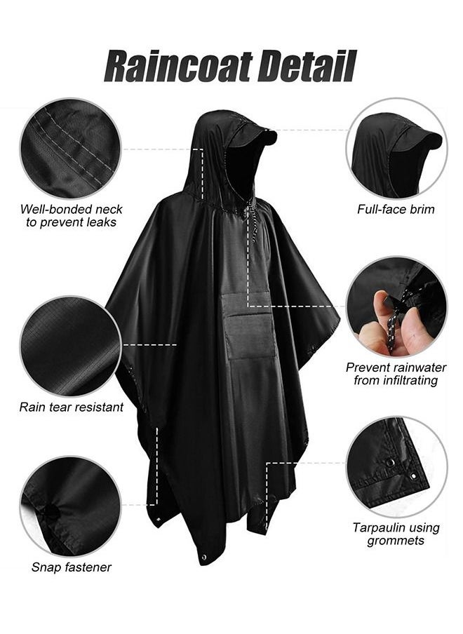 Arabest - Waterproof Poncho Adult, Lightweight Reusable Rain Poncho Adult Waterproof for Outdoor Hiking Camping Cycling Traveling Waterproof Raincoat with Emergency Grommet Corners - Image 1