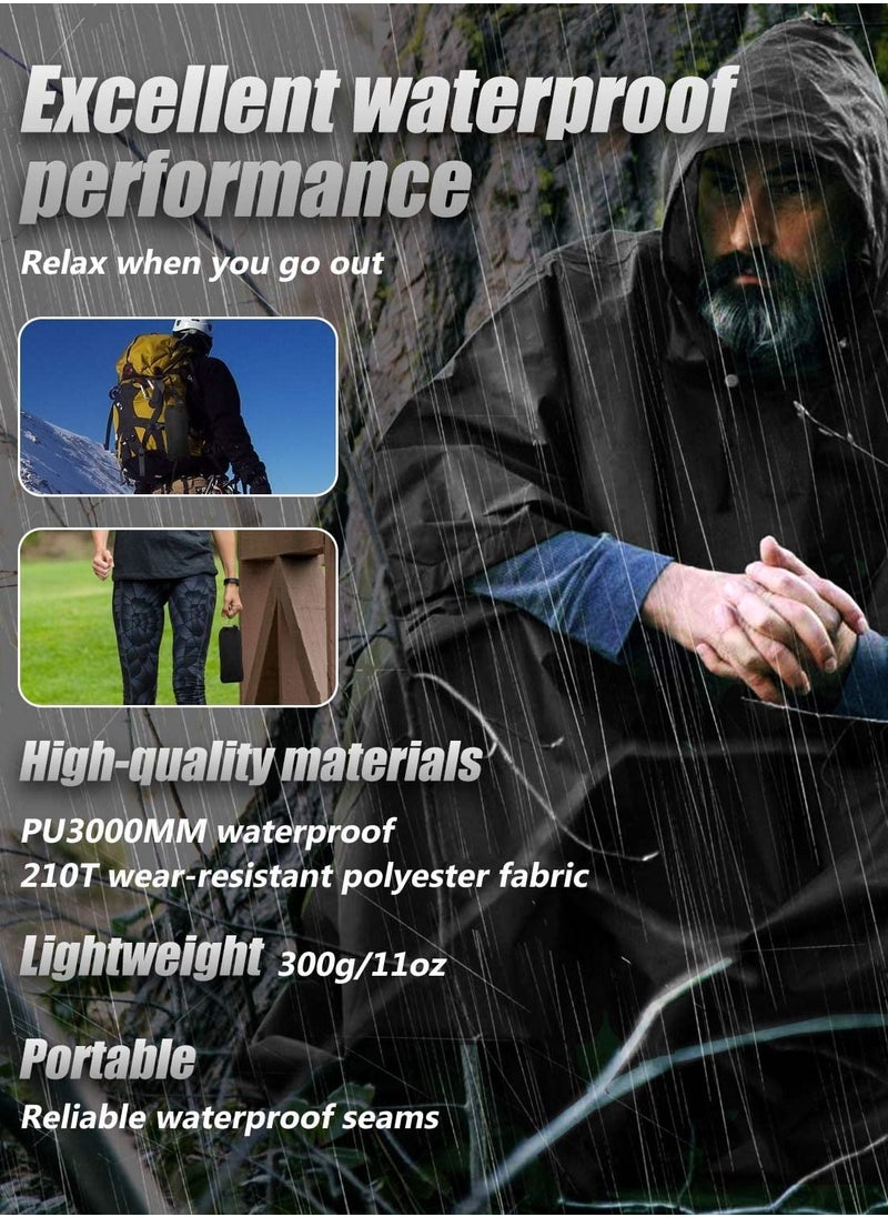 Arabest - Waterproof Poncho Adult, Lightweight Reusable Rain Poncho Adult Waterproof for Outdoor Hiking Camping Cycling Traveling Waterproof Raincoat with Emergency Grommet Corners - Image 1