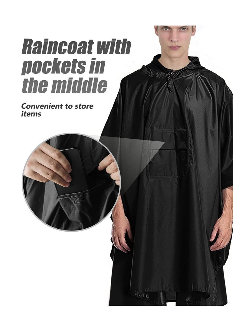 Arabest - Waterproof Poncho Adult, Lightweight Reusable Rain Poncho Adult Waterproof for Outdoor Hiking Camping Cycling Traveling Waterproof Raincoat with Emergency Grommet Corners - Image 1