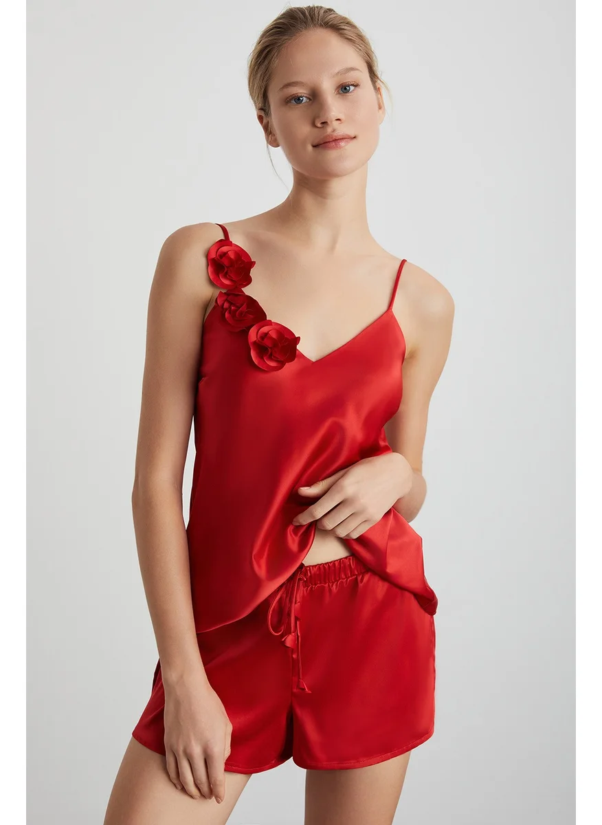 كوم Rose Satin Tank Top