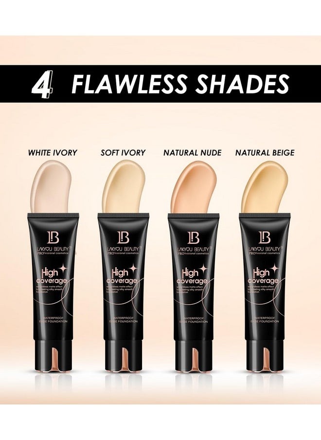 LAKYOU BEAUTY Lakyou Beuty High Coverage Foundation Cream | Weightless | Matte Effect | Long Lasting | Waterproof Base Foundation | Shade-04 (Natural Nude) | 80Ml  - Image 3