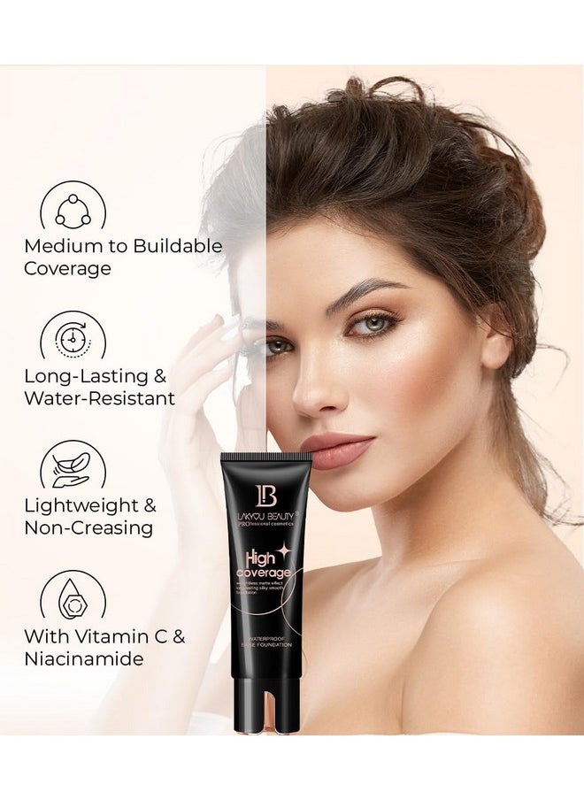 LAKYOU BEAUTY Lakyou Beuty High Coverage Foundation Cream | Weightless | Matte Effect | Long Lasting | Waterproof Base Foundation | Shade-04 (Natural Nude) | 80Ml  - Image 5
