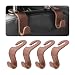 Hanemia 4PCS Car Back Seat Headrest Hooks Rear Car Seat Storage Headrest Hanger Holder Hooks Organizer Universal Auto Interior Accessories for Bag Purse Handbag Cloth Coats Grocery Brown - Image 2