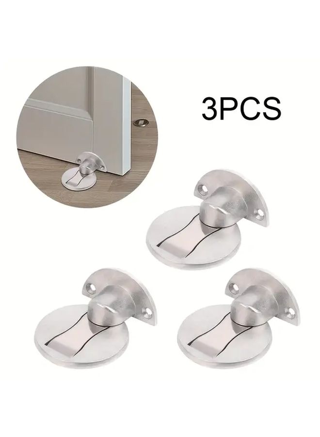 3pcs Magnetic Door Stopper Automatic Latch Lock Pin Prevents Slamming Fits Under 15mm No Drilling - Image 1