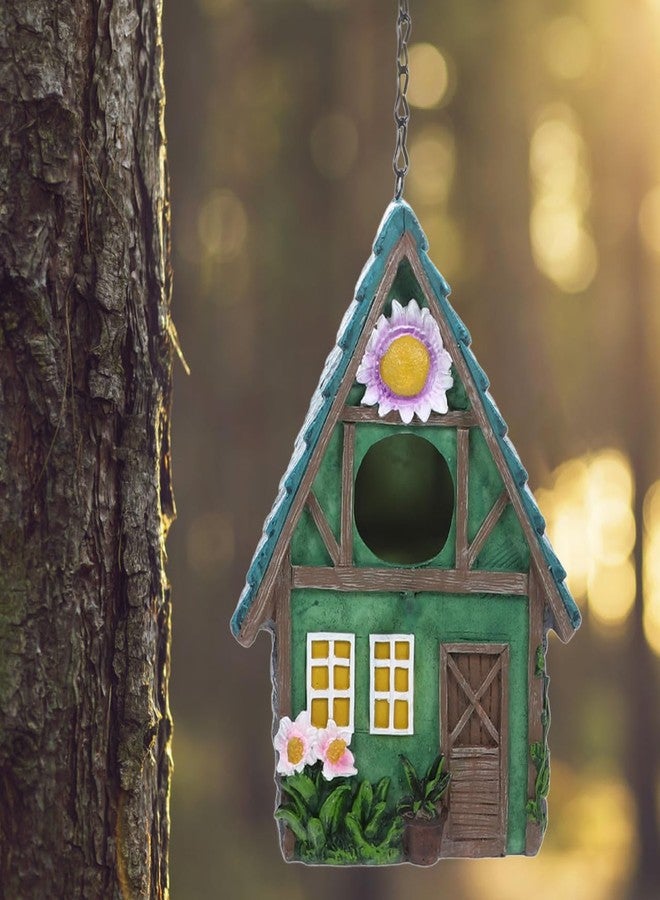 Yardwe Resin Bird House for Outdoors, Hanging Decorative Bird Nest Shelter for Garden Yard, Rustic Style Birdhouses for Cold Weather Protection, 8.42 X 5.59 X 4.52 Inch - Image 4
