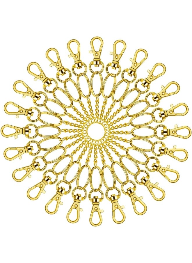 Generic - 150Pcs Gold Swivel Snap Hook Set,Swivel Clasp Keychain Hook Lobster Clasp Split Key Rings with Chain and Jump Rings Bulk for Keychain Lanyard,Jewelry,DIY Crafts Supplies - Image 1