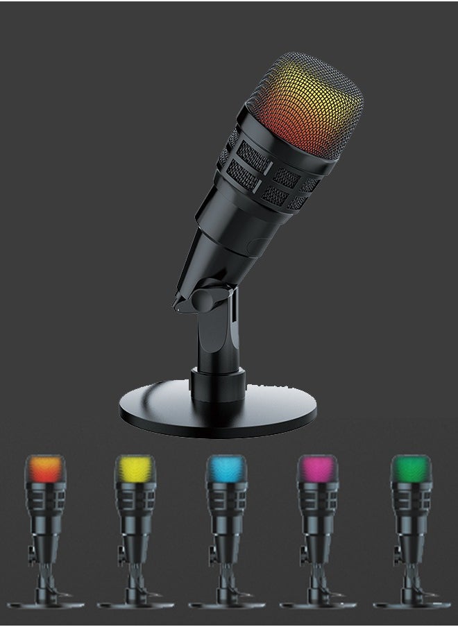 Generic - USB Gaming Microphone with RGB Lighting Effects, Plug and Play Noise Cancelling for PC Mac PS4 PS5, Cardioid Condenser Microphone for Twitch Streaming Game Podcast, Online Chat and More - Image 1