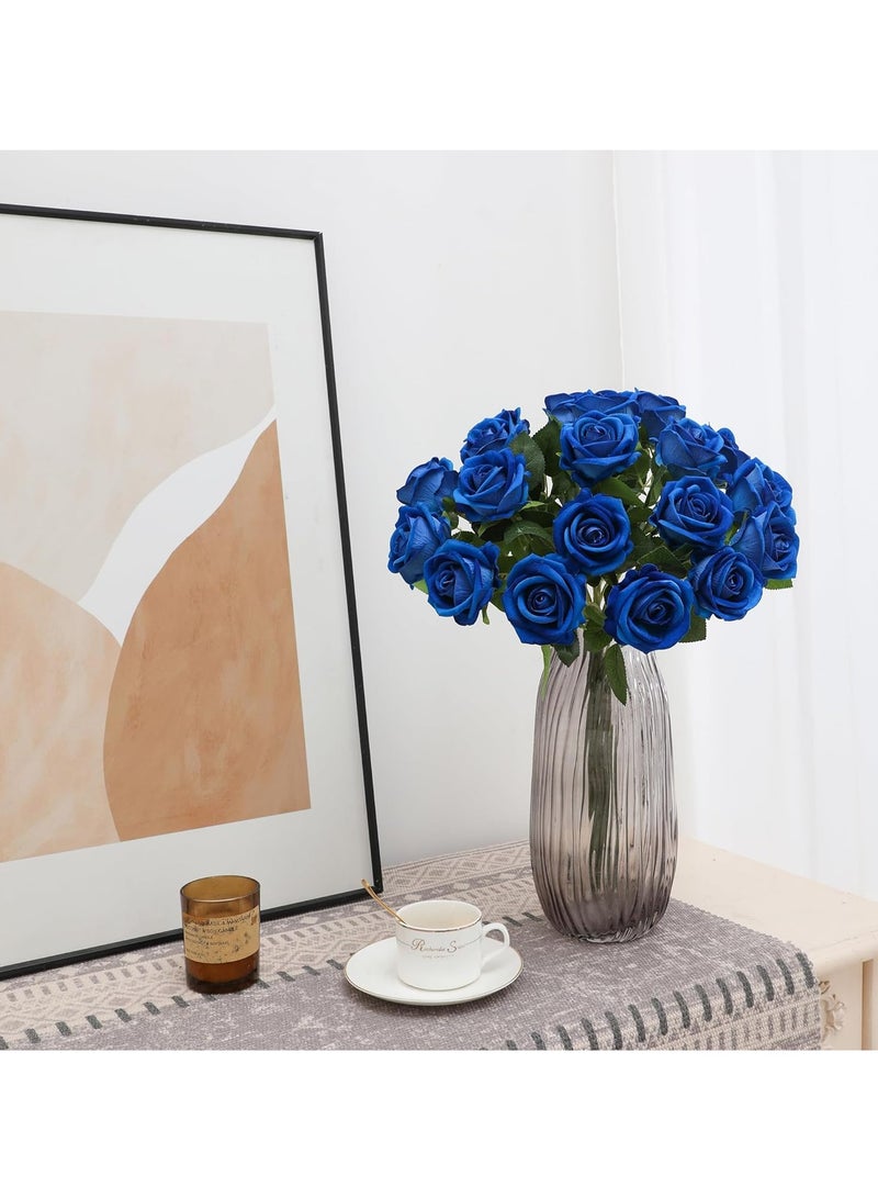 زهور صناعية وهمية، 6 قطع من الورود الصناعية المزيفة زهور حريرية مع سيقان للمنزل وحفلات الزفاف والفنادق والمكتب والديكور المركزي - Image 1