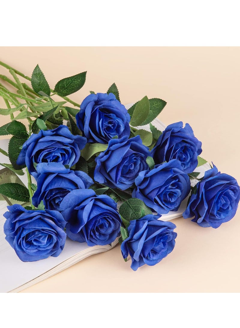 زهور صناعية وهمية، 6 قطع من الورود الصناعية المزيفة زهور حريرية مع سيقان للمنزل وحفلات الزفاف والفنادق والمكتب والديكور المركزي - Image 2