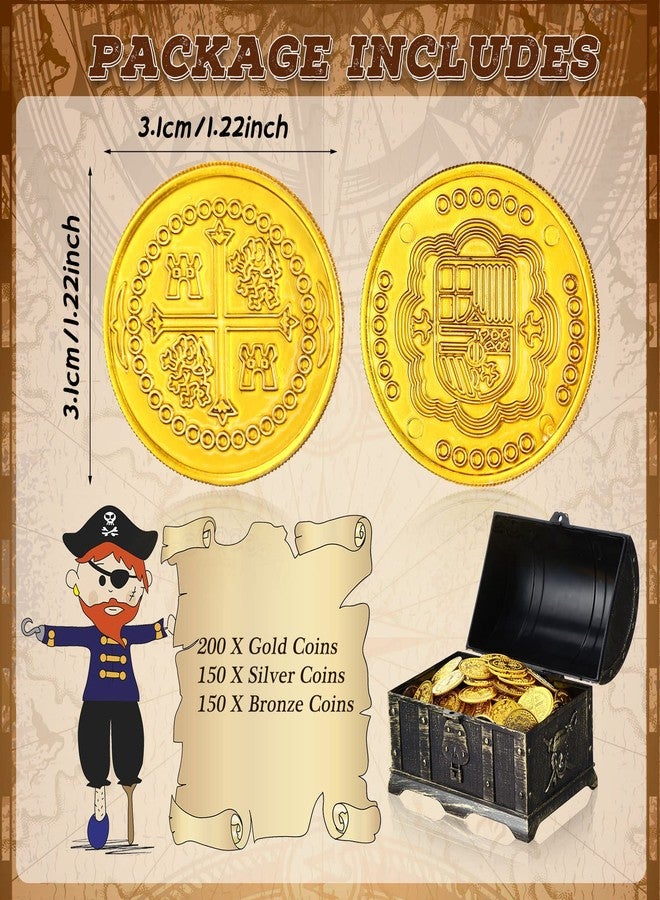Hanaive 500 Pcs Plastic Pirate Gold Coins Spanish Doubloon Replicas Bulk Kids Fake Play Coins for Pirate Party Treasure Chest Board Games Tokens Toys Cosplay(Cross) - Image 2