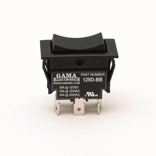 GAMA Electronics 30 Amp DPDT Momentary On-Off-Momentary On Rocker Switch - Image 1