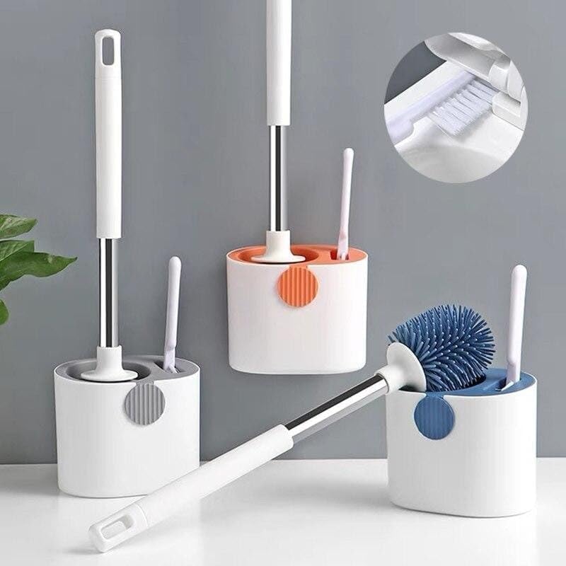 Cozron Toilet Cleaner Brush TPR Silicone Toilet Brush WallMounted FloorStanding Toilet Cleaning Tools with Base Home Cleaning Brush for Bathroom Pack of 1