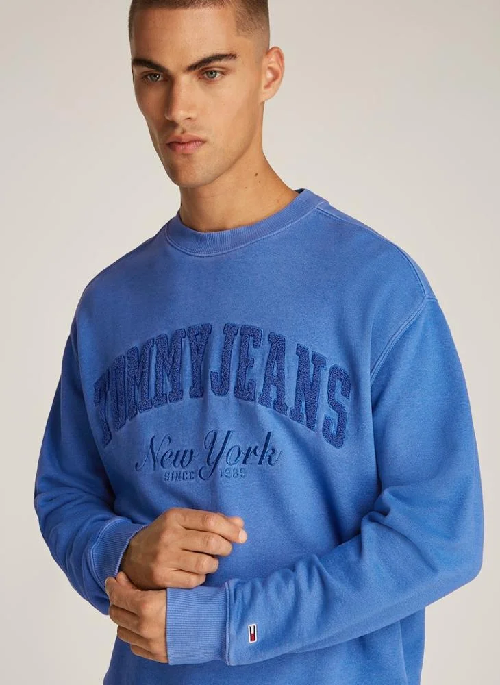 تومي جينز Logo Print Crew Neck  Sweatshirt