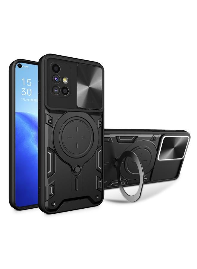 اس-توب جراب لهاتف Samsung Galaxy M51 CD Texture Camshield منزلق بحامل مغناطيسي - Image 1