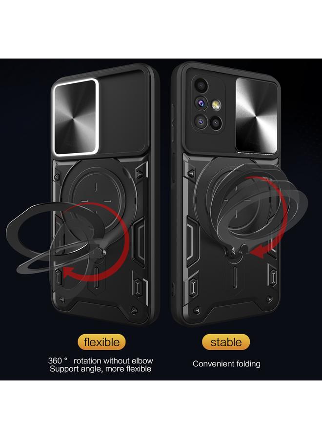 اس-توب جراب لهاتف Samsung Galaxy M51 CD Texture Camshield منزلق بحامل مغناطيسي - Image 5