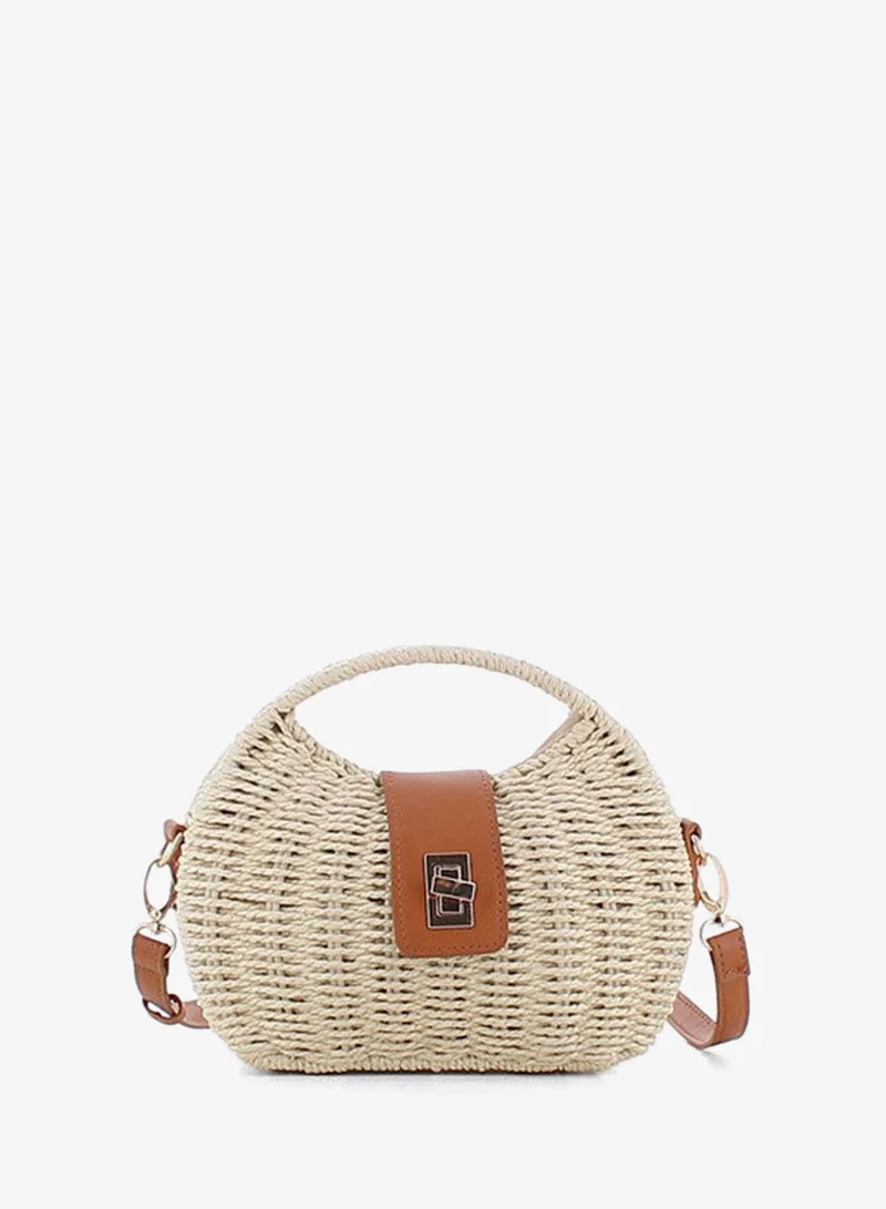 Marina Galanti Women's Bottidda Straw-Effect Shoulder Bag - Off White