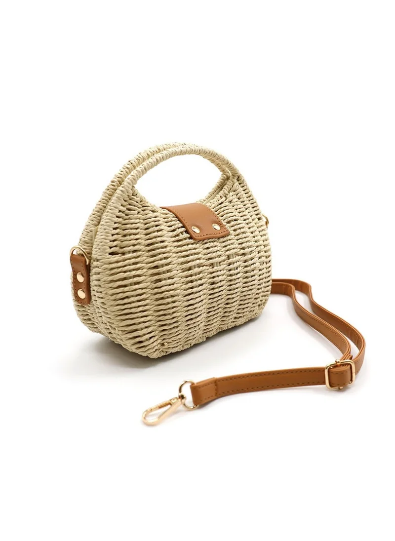 مارينا جالانتي Marina Galanti Women's Bottidda Straw-Effect Shoulder Bag - Off White